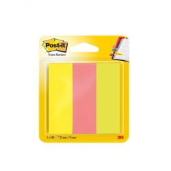 Zakładki indeksujące POST-IT (671/3), papier, 25x76mm, 3x100 kart., mix kolorów