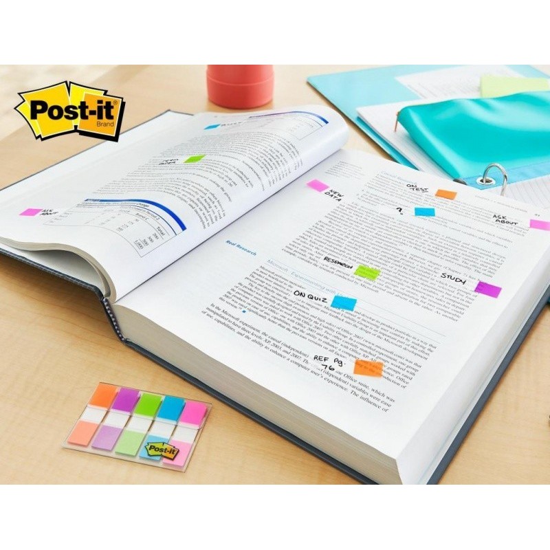 Zakładki indeksujące POST-IT (683-5CB), PP, 11,9x43,1mm, 5x20 kart., mix kolorów