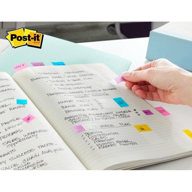 Zakładki indeksujące POST-IT (683-5CB), PP, 11,9x43,1mm, 5x20 kart., mix kolorów