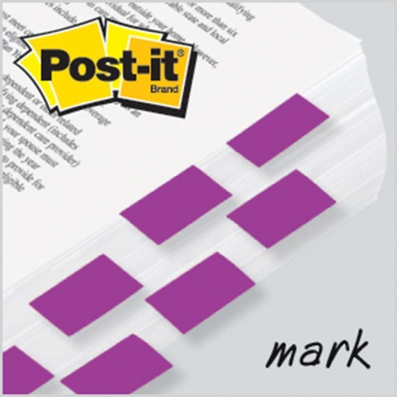 Zakładki indeksujące POST-IT (680-8), PP, 25,4x43,2mm, 50 kart., purpurowe