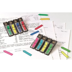 Zakładki indeksujące POST-IT (684-ARR4), PP, 11,9x43,2mm, strzałka, 4x24 kart., mix kolorów neonowy