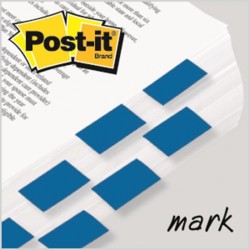 Zakładki indeksujące POST-IT (680-B2EU), PP, 25,4x43,2mm, 2x50 kart., niebieskie
