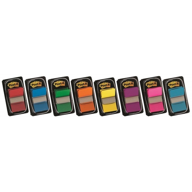 Zakładki indeksujące Post-it (680-P5), zestaw promocyjny, 25,4x43,2mm, 3x50 + 2x50 GRATIS, mix kolorów