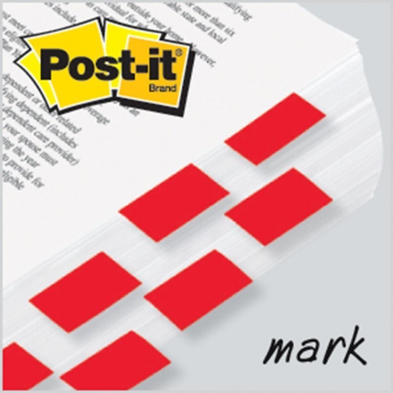 Zakładki indeksujące POST-IT (680-R2EU), PP, 25,4x43,2mm, 2x50 kart., czerwone
