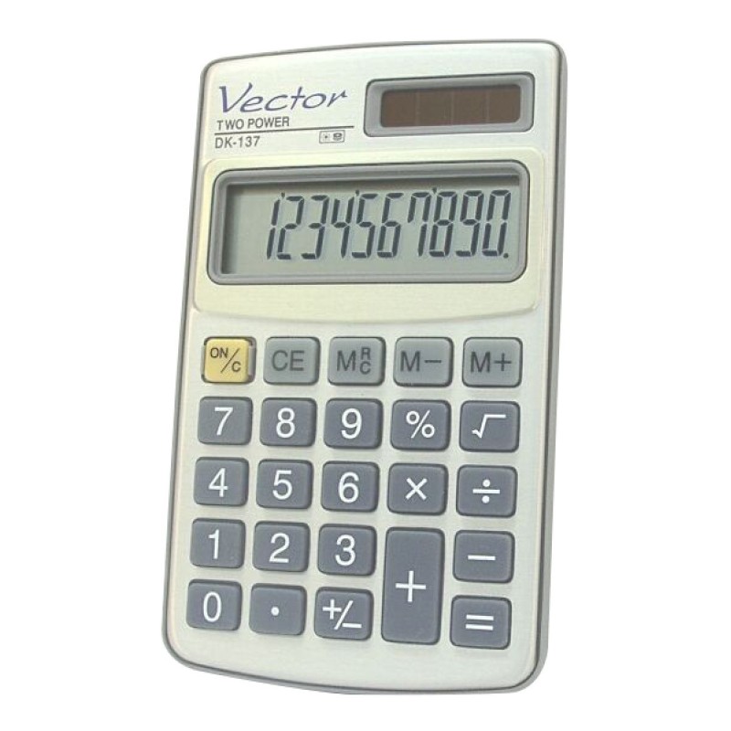 Kalkulator kieszonkowy VECTOR KAV DK-137, 10-cyfrowy, 61x102mm, metalowy