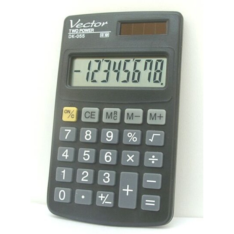Kalkulator kieszonkowy VECTOR KAV DK-055 BLK, 8-cyfrowy, 61x102mm,czarny