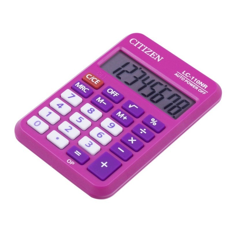 Kalkulator kieszonkowy CITIZEN LC110NR-PK, 8-cyfrowy, 88x58mm, różowy