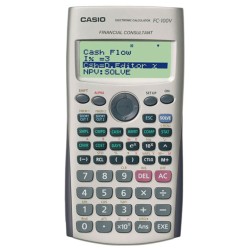 Kalkulator finansowy CASIO FC-100V-S, 4-liniowy wyświetlacz, 80x161mm, szary
