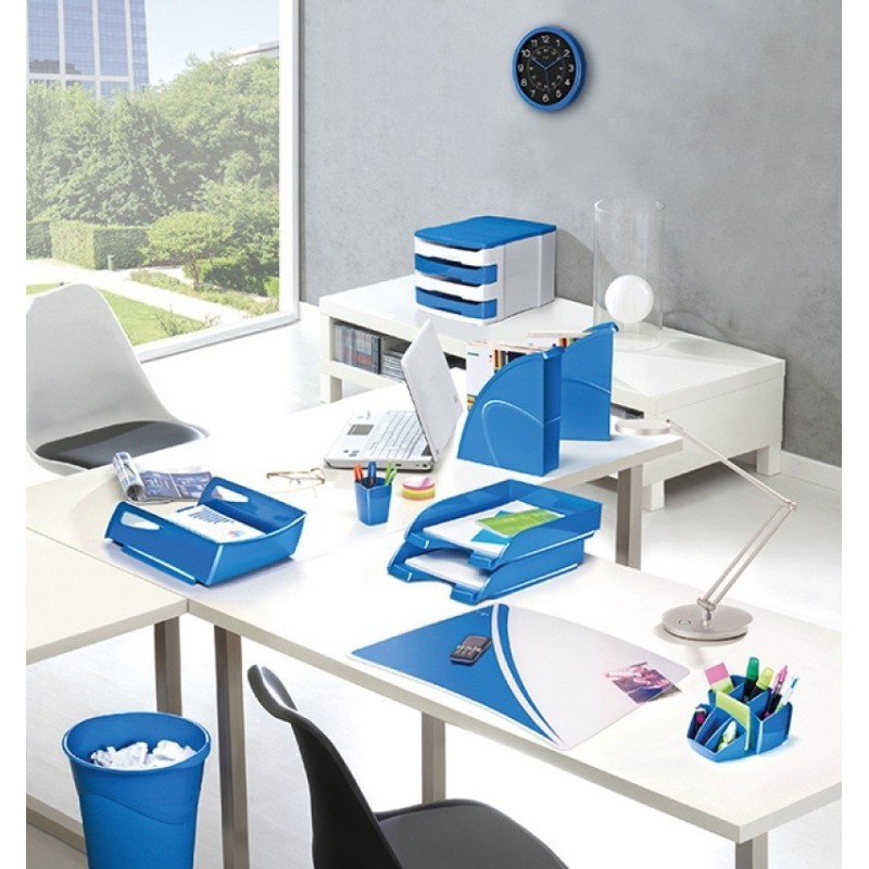 Przybornik na biurko CEPPro Gloss polistyren niebieski