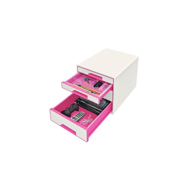 Pojemnik z szufladami LEITZ Wow perłowy biały / różowy