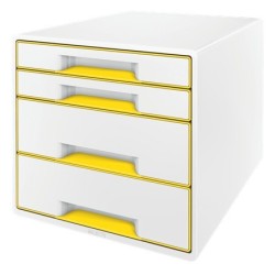 Pojemnik z szufladami LEITZ Wow perłowy biały / żółty