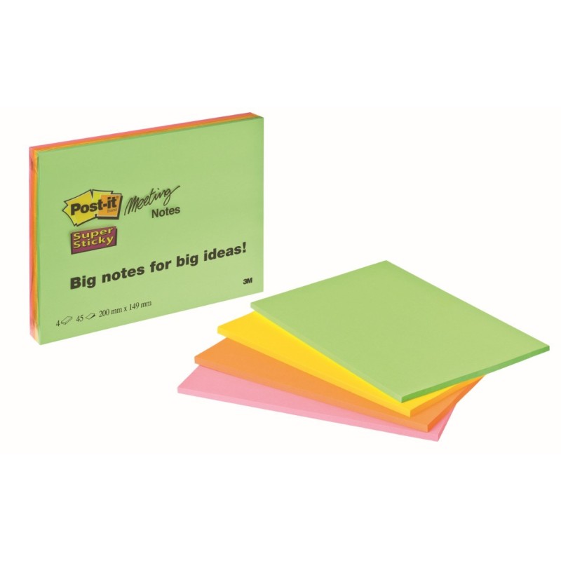 Bloczki samoprzylepne 3M POST-IT® 6845-SSP 200x149 Mix 75k