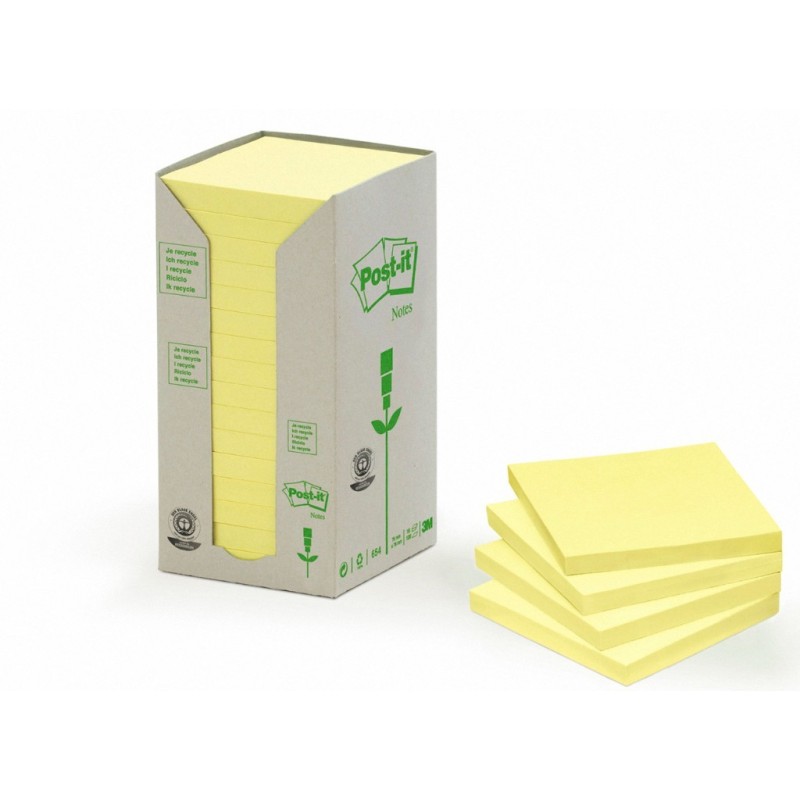 Bloczki samoprzylepne 3M POST-IT® 654-1T 76x76 Żółty