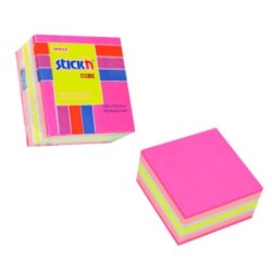 Notes kostka 51mmX51mm, różowa-mix neon i pastel STICK'N