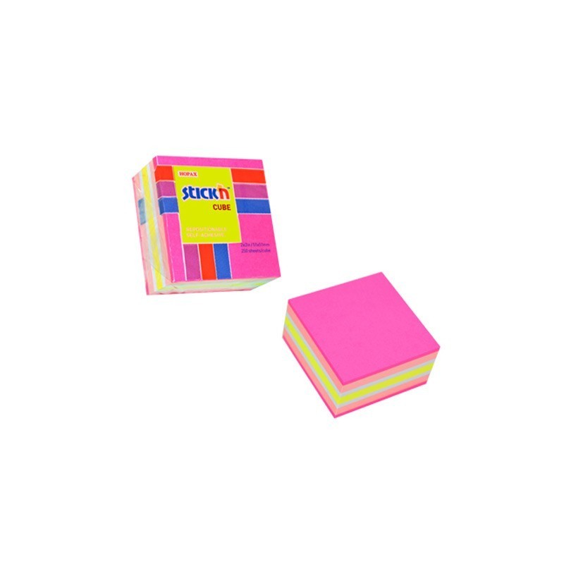 Notes kostka 51mmX51mm, różowa-mix neon i pastel STICK'N
