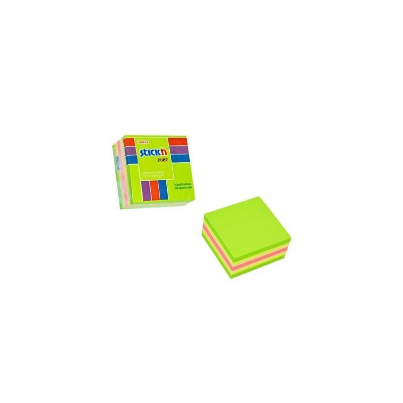 Notes kostka 51mmX51mm, zielona-mix neon i pastel STICK'N