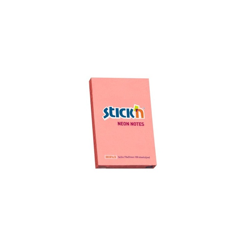 Notes Samoprzylepny 76X51mm  Różowy Neon (12) 21162 Stick'n