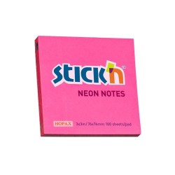 Notes Samoprzylepny 76mm x76mm  Ciemnoróżowy Neonowy (12) 21165 Stick'n