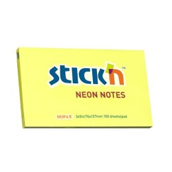 Notes Samoprzylepny 127X76mm  Żółty Neonowy  21135 Stick'n