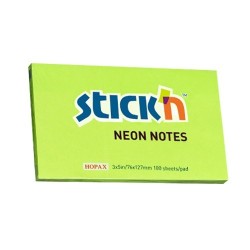 Notes Samoprzylepny 127X76mm  Zielony Neon  21171 Stick'n