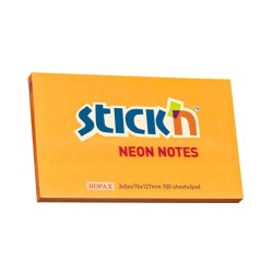 Notes Samoprzylepny 127mm x76mm  Pomarańczowy Neonowy (12) 21168 Stick'n
