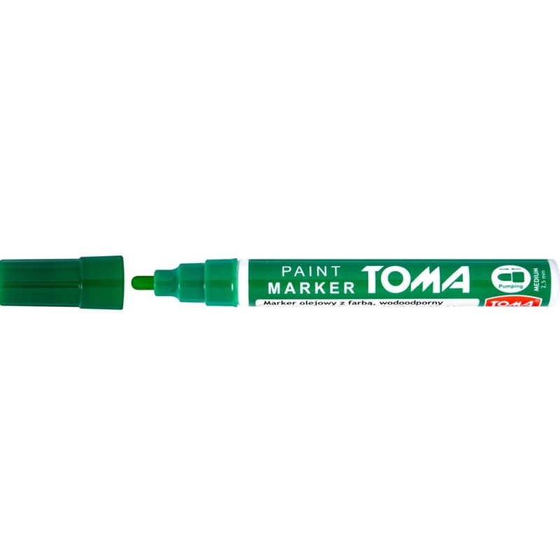 Marker olejowy z farbą, końcówka 2,5mm - zielone Toma
