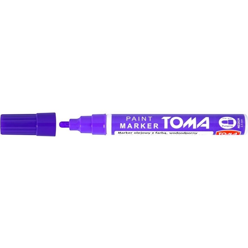 Marker olejowy z farbą, końcówka 2,5mm - fioletowy Toma