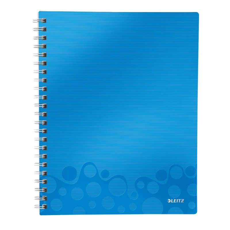 Notatnik z folderem 'Get organised' Leitz WOW PP, A4 80k Metaliczny niebieski