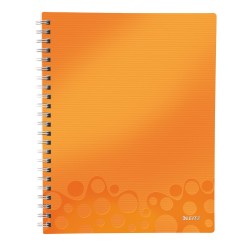 Notatnik z folderem 'Get organised' Leitz WOW PP, A4 80k Metaliczny pomarańczowy