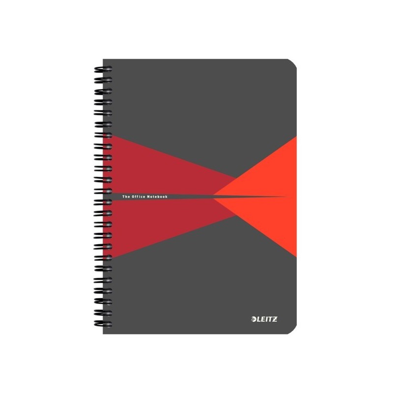 Kołonotatnik Office Card A5, w kratkę, czerwony 44580025 Leitz