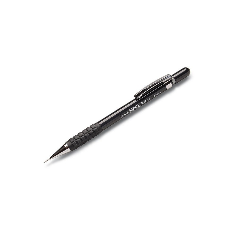 Ołówek automatyczny 120 A3 0,5 mm, z gumowym uchwytem Czarny Pentel